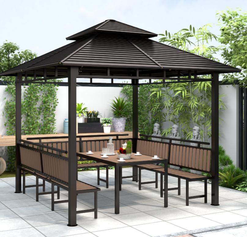 Single gazebo, galvanised steel roof
