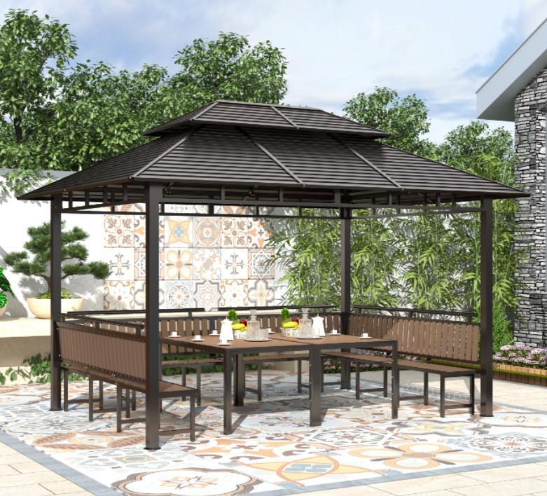 Single gazebo, galvanised steel roof