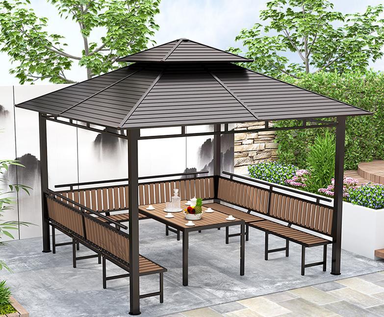 Single gazebo, galvanised steel roof