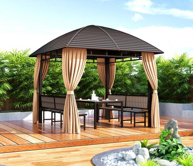 Single gazebo, curved roof
