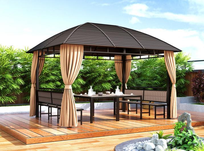 Single gazebo, curved roof